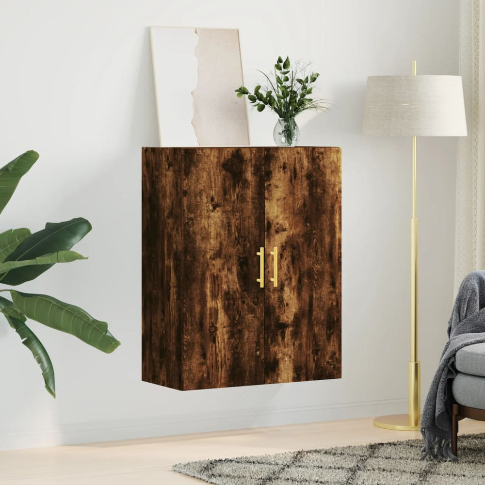 vidaXL 2 Door Brown Smoked Oak Wall Mounted Cabinet Image 9