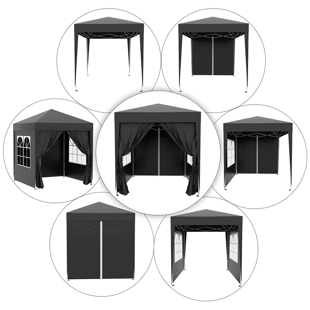 Outsunny 2 x 2m Black Marquee Gazebo Party Tent Image 4