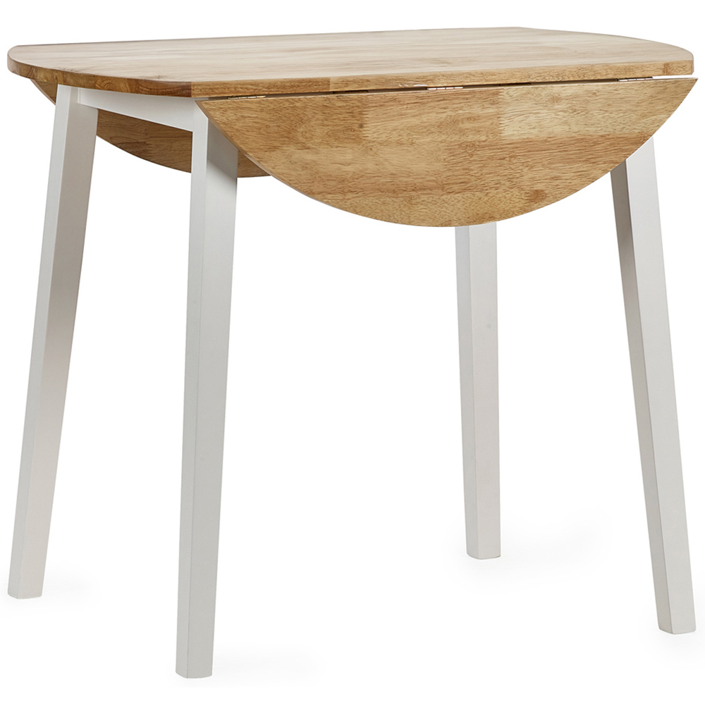 Julian Bowen Linwood 4 Seater Round Drop Leaf Table Natural and White Image 3