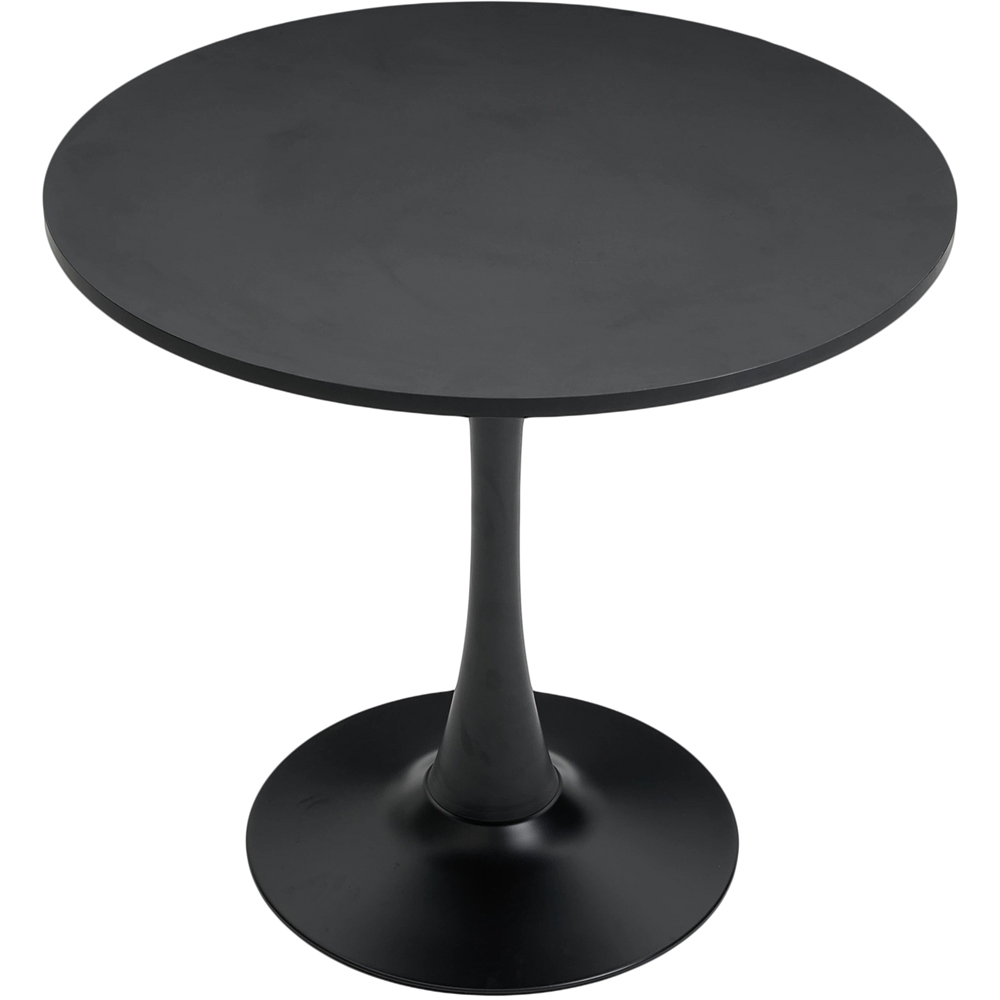 Living and Home 2 Seater Metal Base Modern Round Dining Table Black Image 2