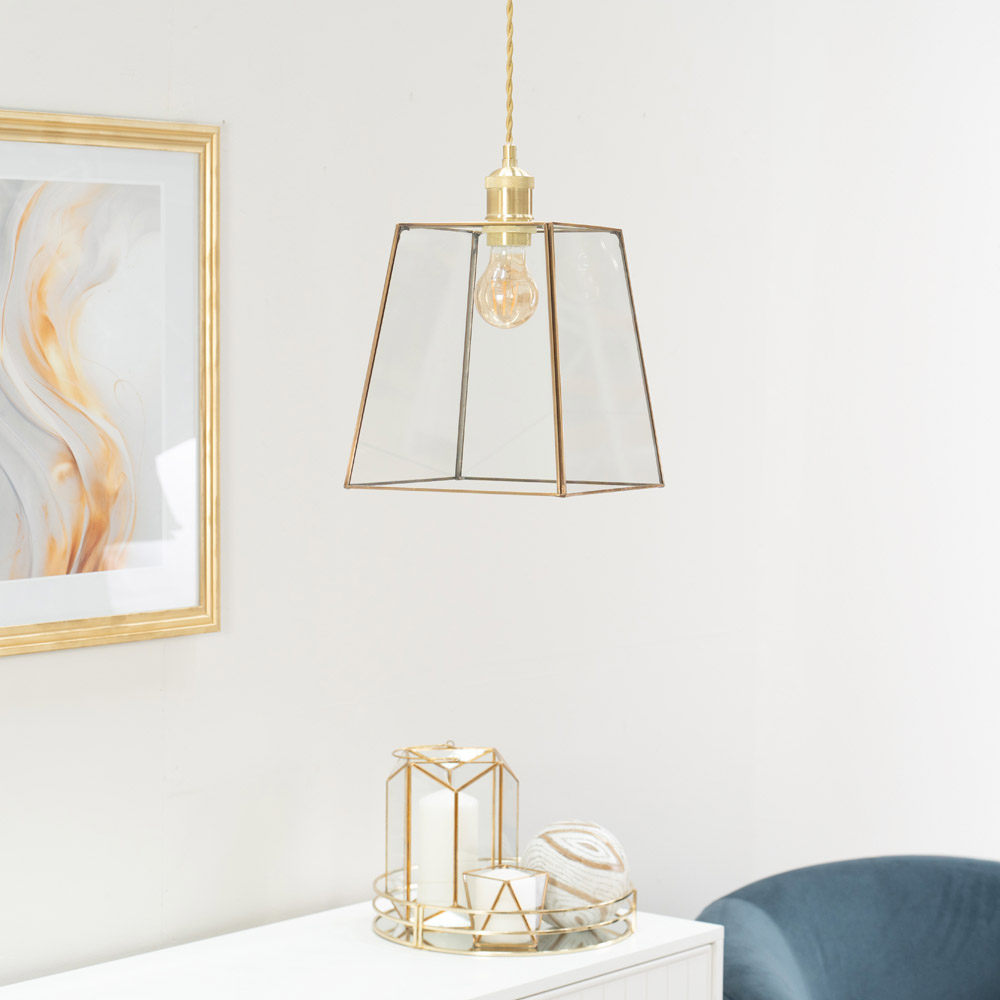 ValueLights Susie 2 Pack Gold Glass Pendant Shade Image 4