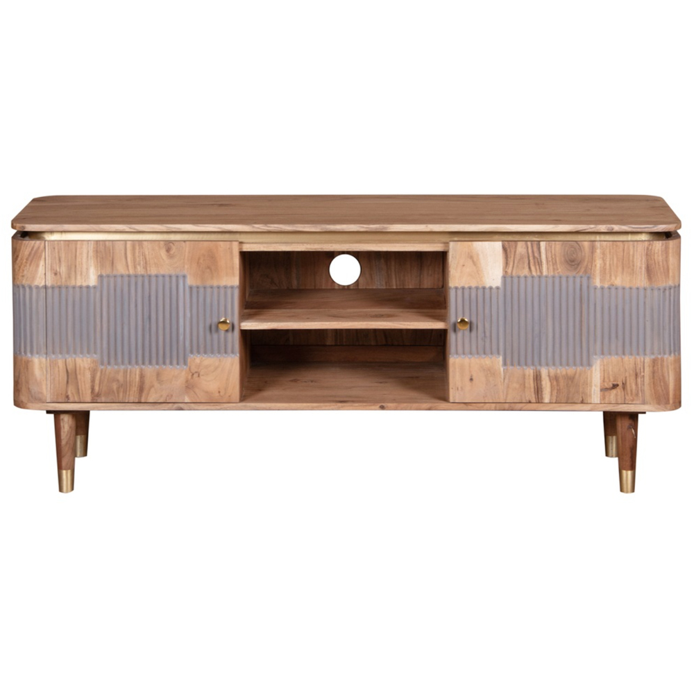 Brooklyn Wilton 2 Door 2 Shelf Acacia Wood TV unit Image 3