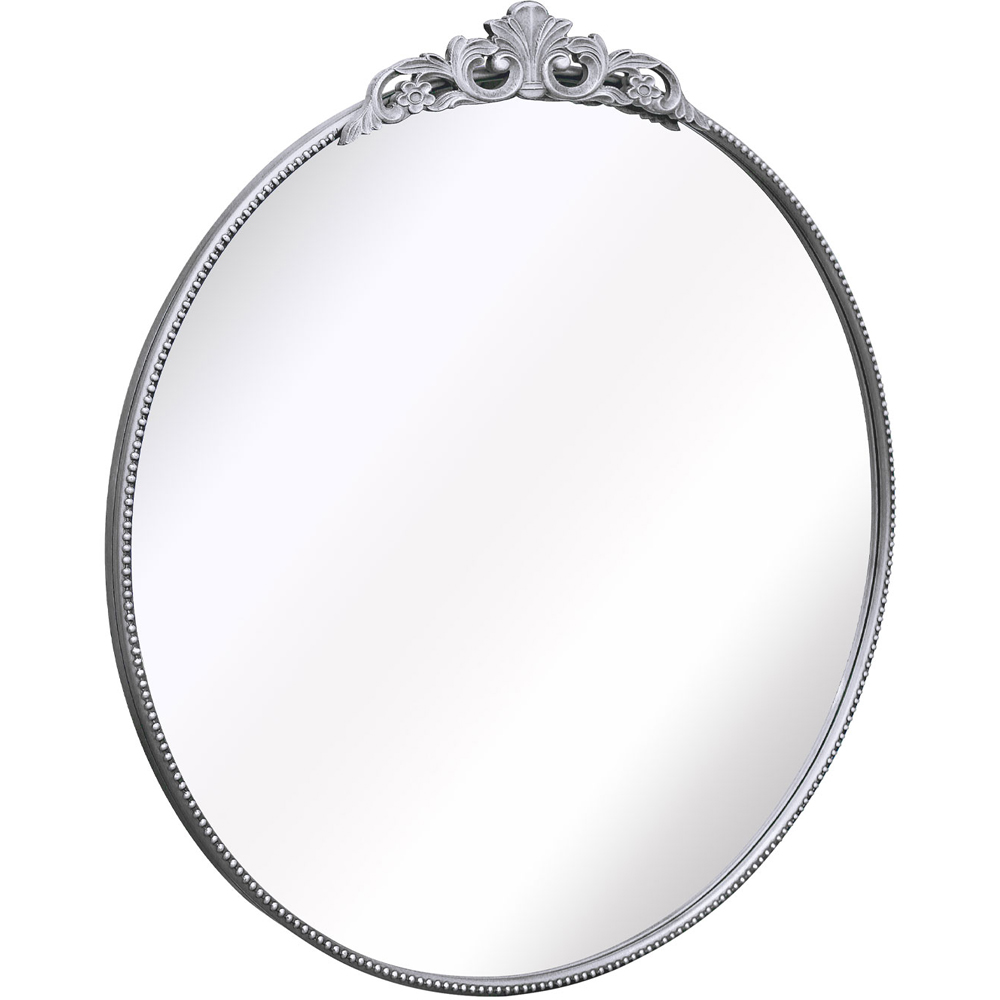 The Crown Silver Metal Wall Mirror 100 x 100cm Image 3
