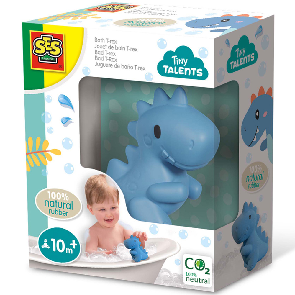 SES Creative Tiny Talents T-Rex Natural Rubber Bath Toy Image 2
