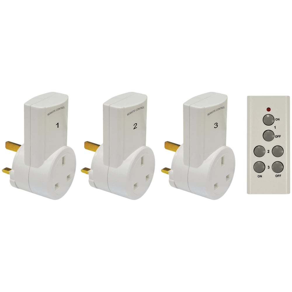 Eagle 3 Way Remote Control Mains Socket Set Image 1
