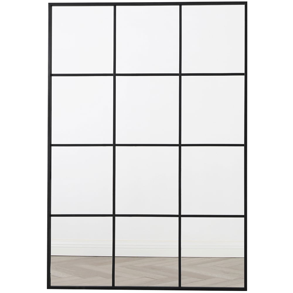 Aion Black Framed Rectangular Window Mirror 120 x 80cm Image 1