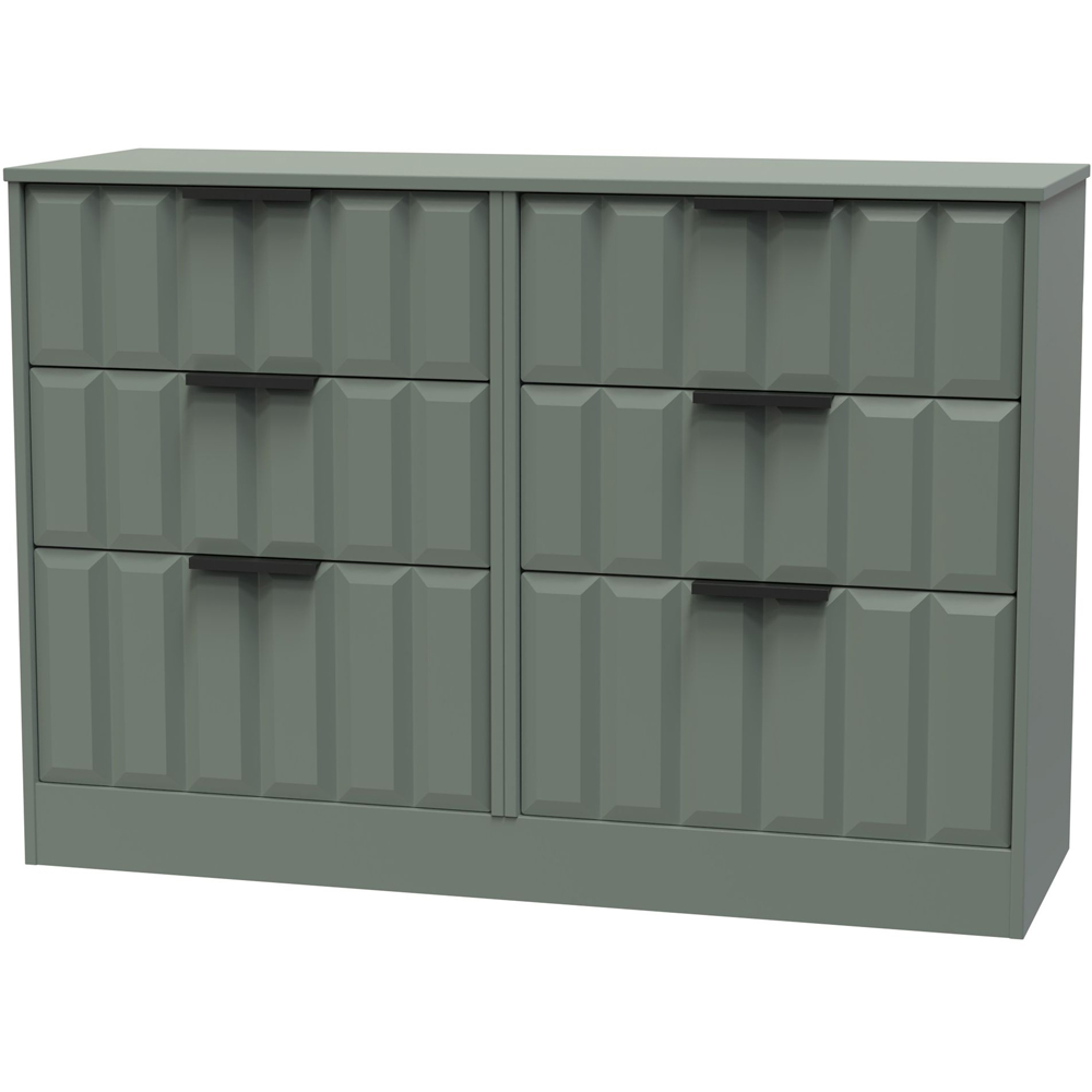 Crowndale New York 6 Drawer Reed Green Chest of Drawers Ready Assembled Image 2