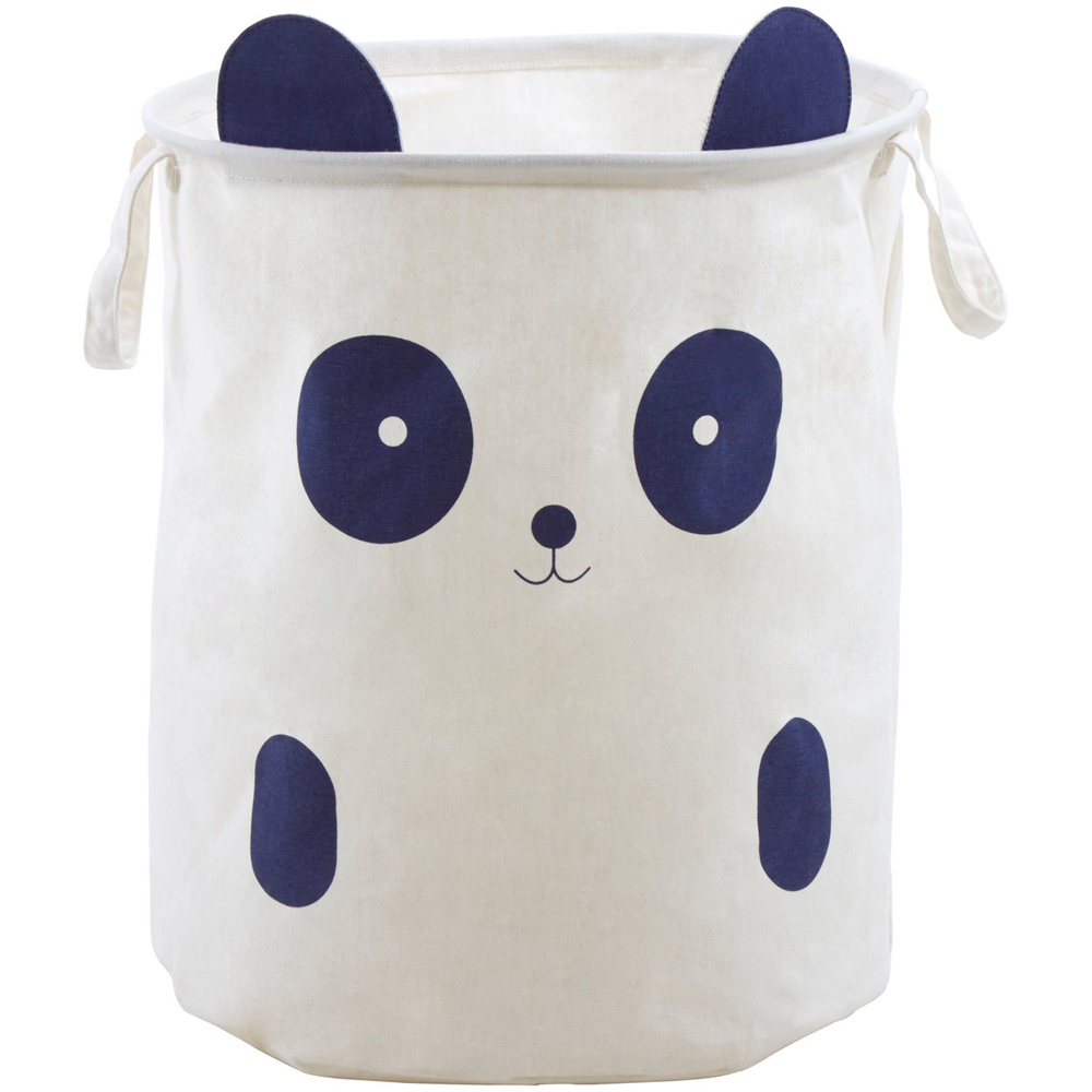 Premier Housewares 1901945 Mimo Panda Face White Laundry Basket Image 1