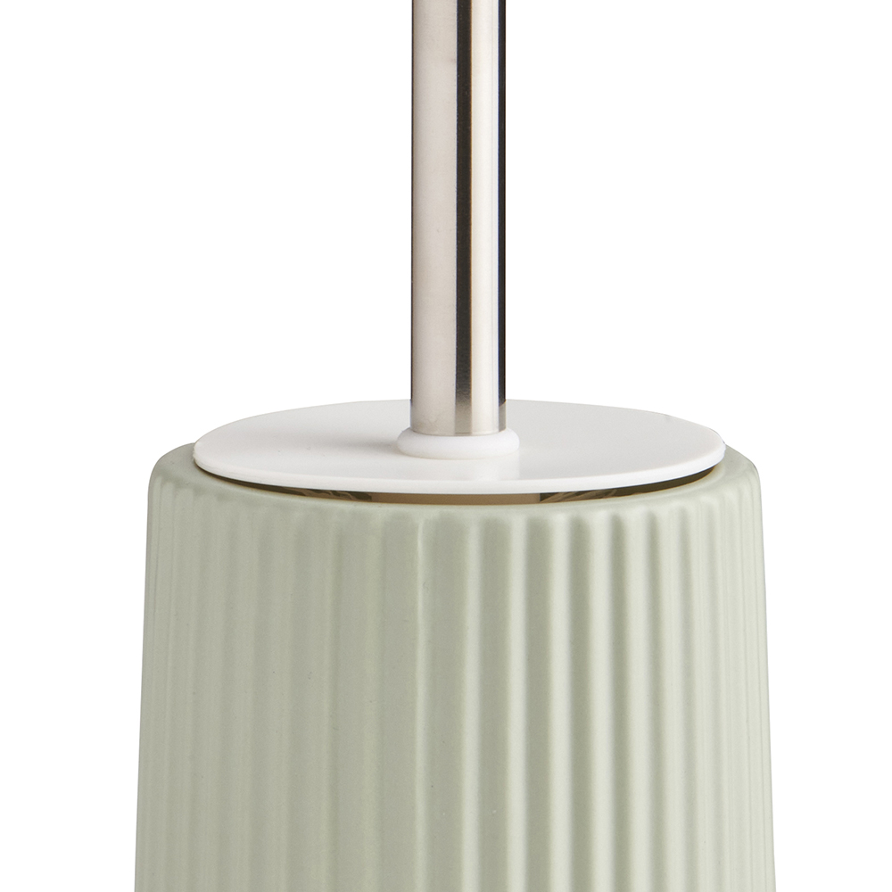 Wilko Ribbed Toilet Brush Holder Sage Green Wilko