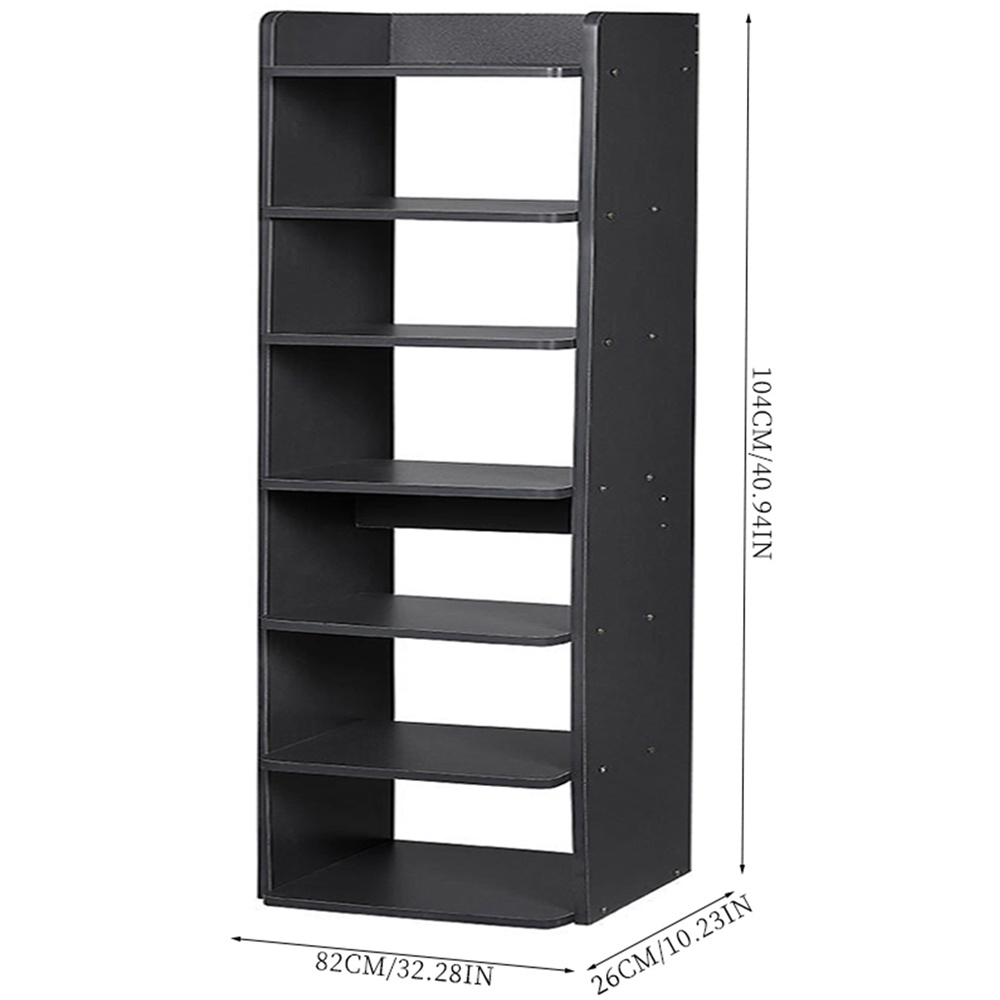 Living and Home 7 Shelf Black Wide Shoe Rack with Raised Guardrail Image 8