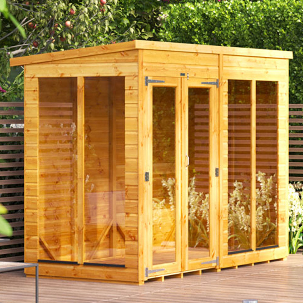 Power Sheds 8 x 4ft Double Door Pent Traditional Summerhouse Image 2