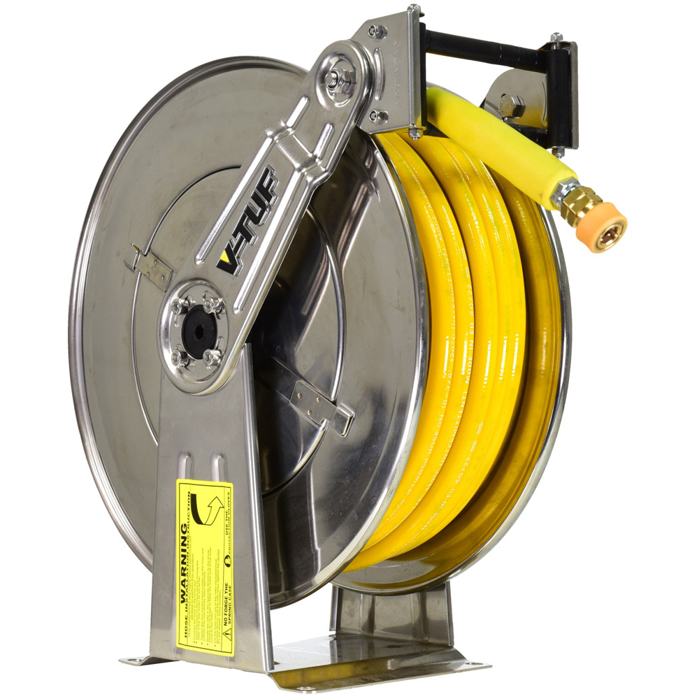 V-TUF Retractable Stainless Steel tufREEL and Yellow tufCOVER Hose MSQ Kit 20m Image 3