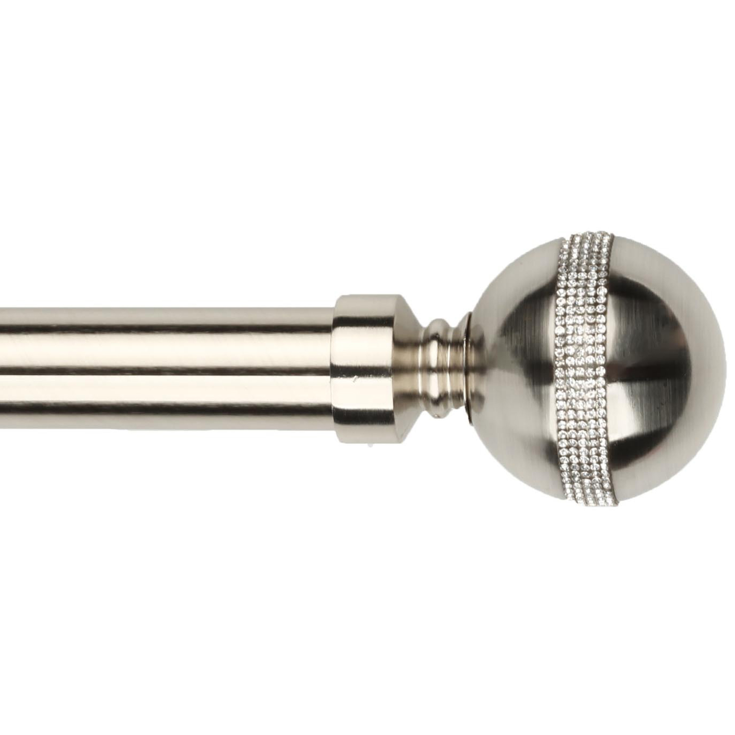 Chelsea 120 to 210cm Extendable Satin Silver Curtain Pole Image