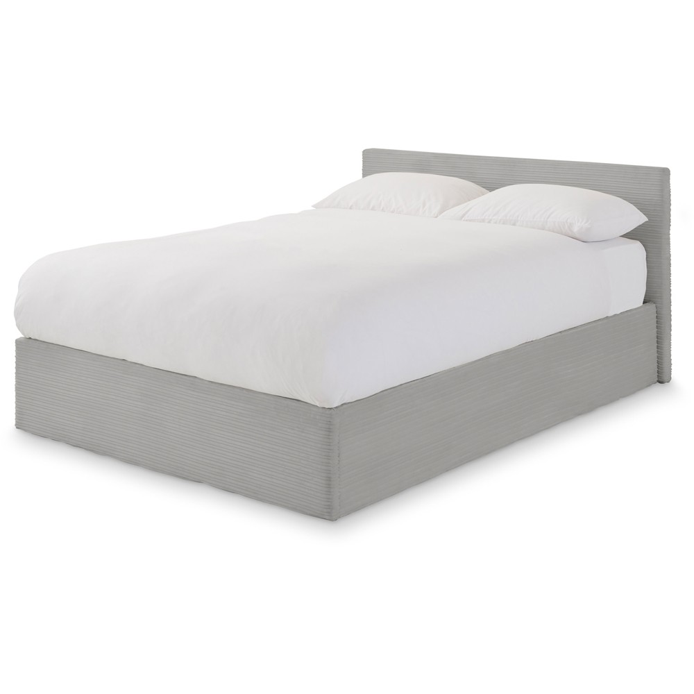 GFW Double Grey Corduroy End Lift Ottoman Bed Image 2