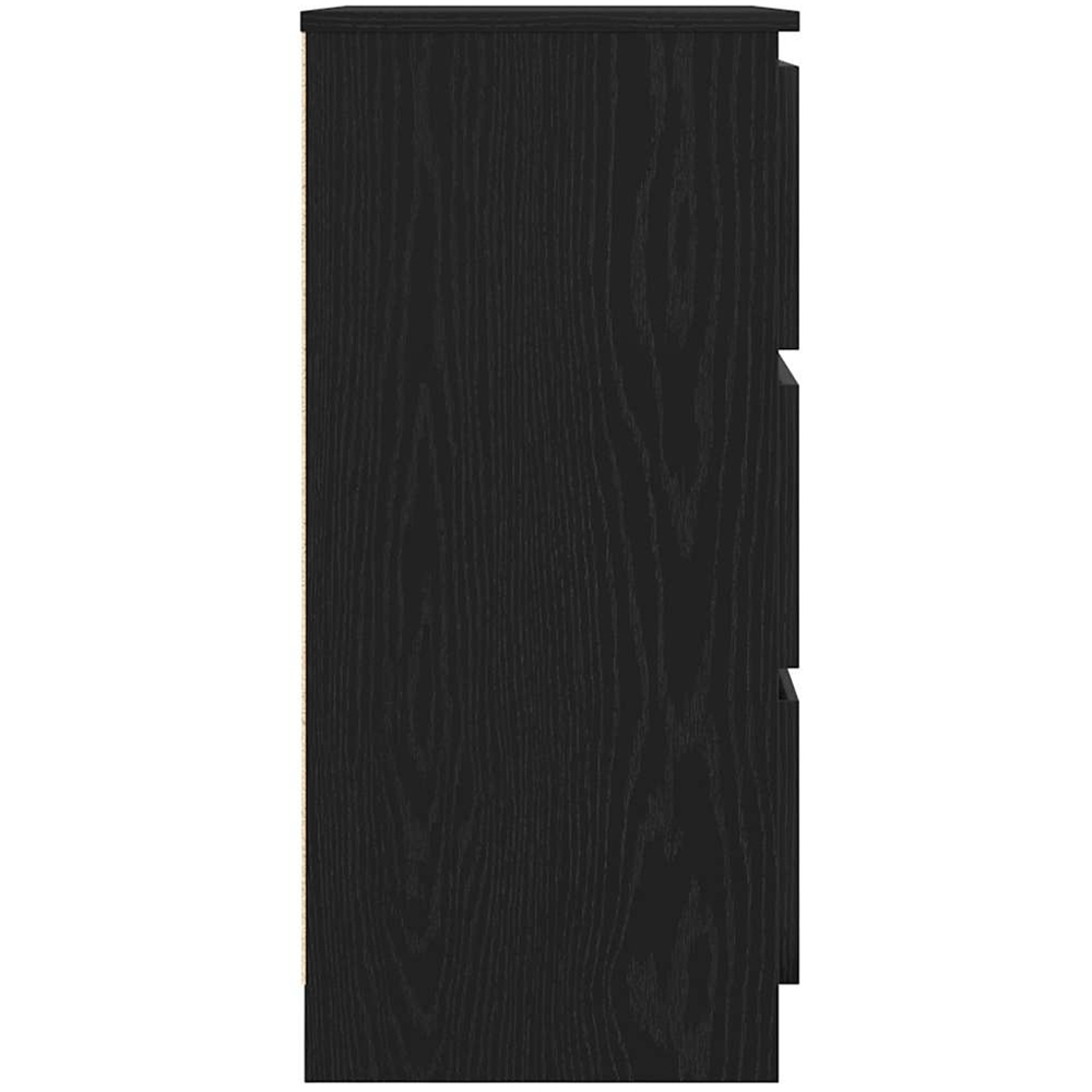 vidaXL 3 Drawer Black Oak Wooden Sideboard Image 6