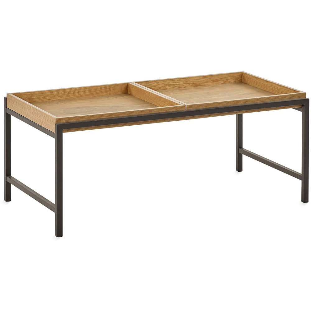 Julian Bowen Reuben Oak Effect Reversible Tray Coffee Table Image 3