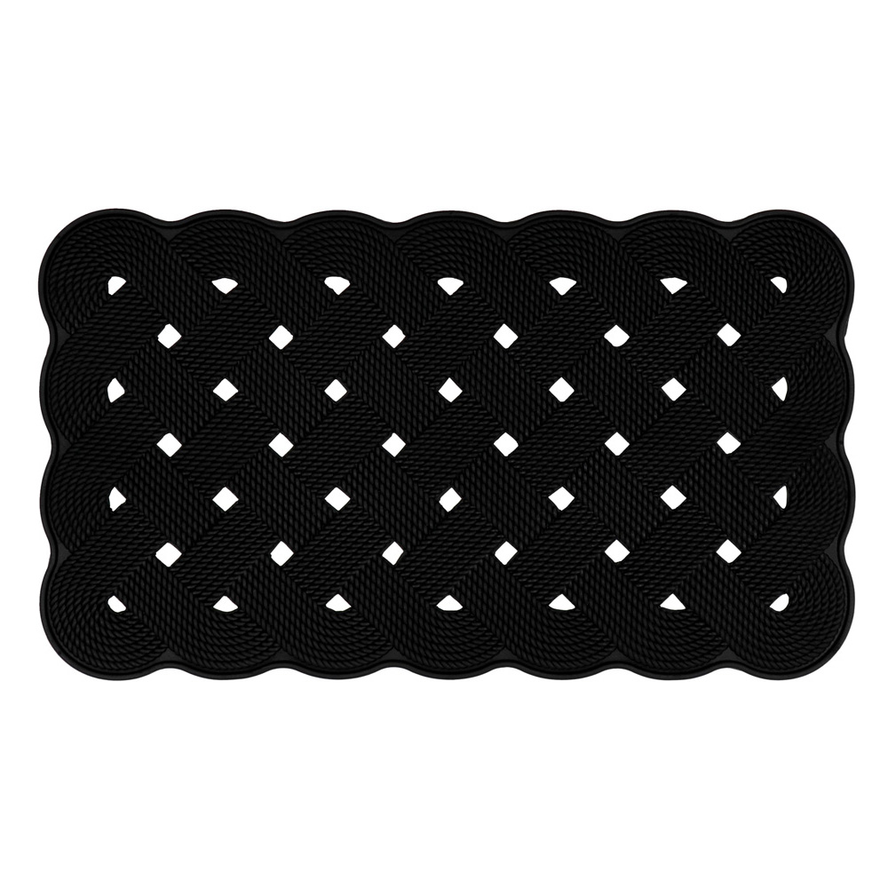 JVL Trellis Rubber Scraper Doormat 40 x 70cm Image 1