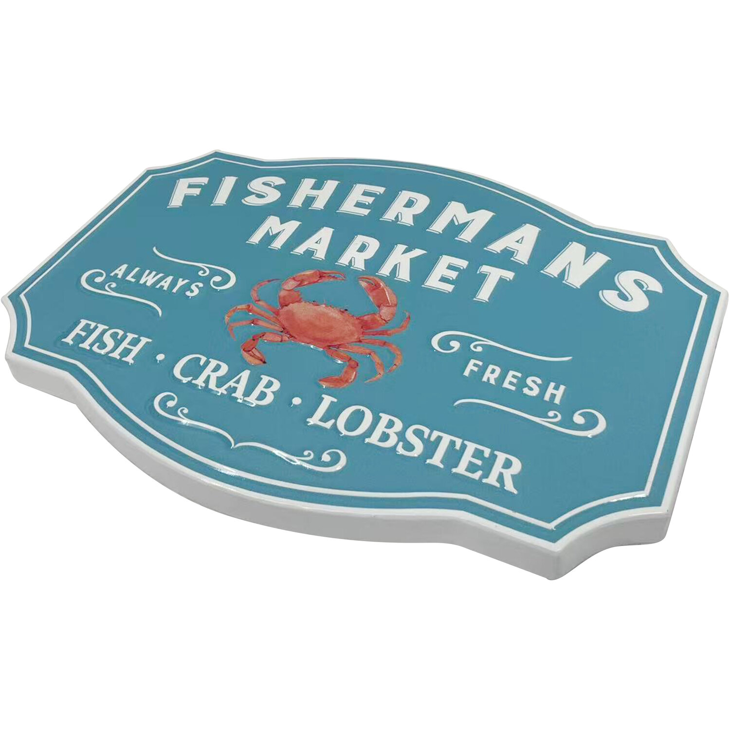 Fishermans Metal Sign Blue Image 3