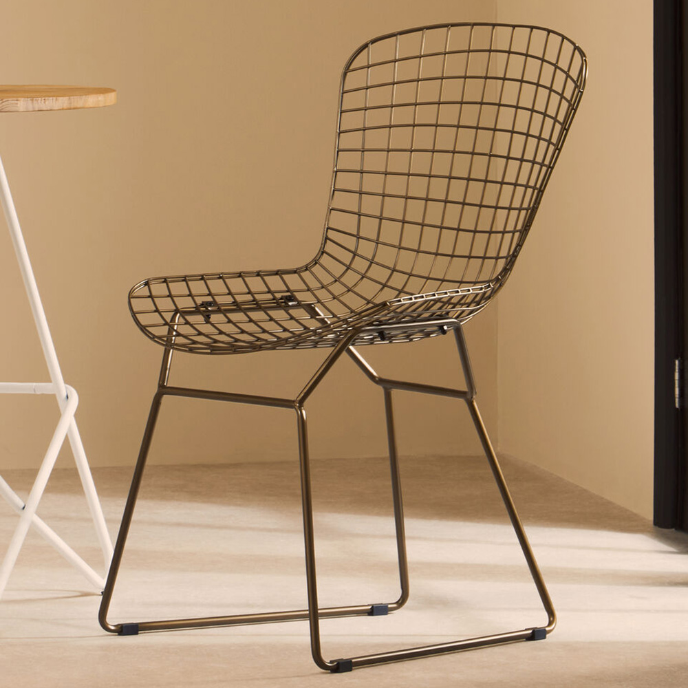Premier Housewares District Black Metal Wire Accent Chair Image 1