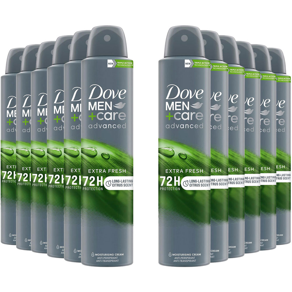 Dove Men+Care Advanced Extra Fresh Anti-Perspirant Deodorant Aerosol 200ml 12 Pack Image 1