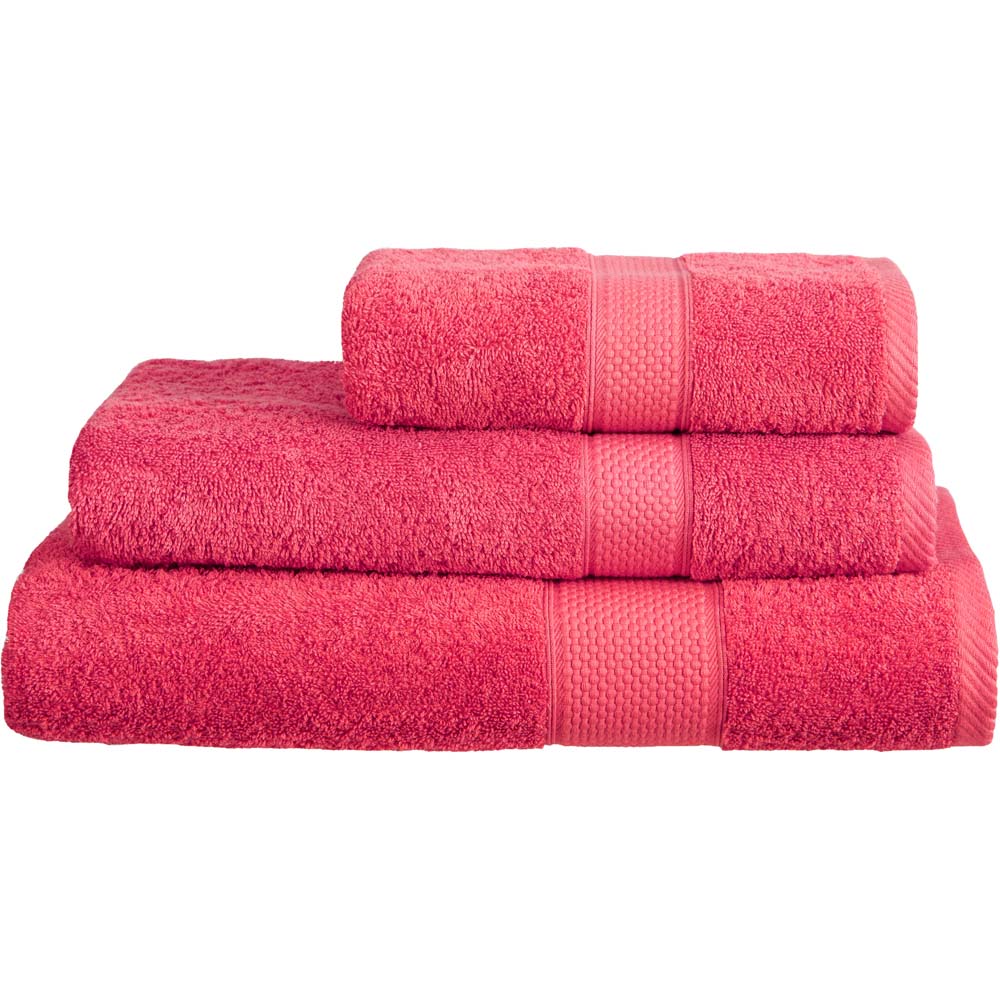 Imperial Ringspun Combed Cotton Raspberry Turkish Face Towel 2 Pack Image 1