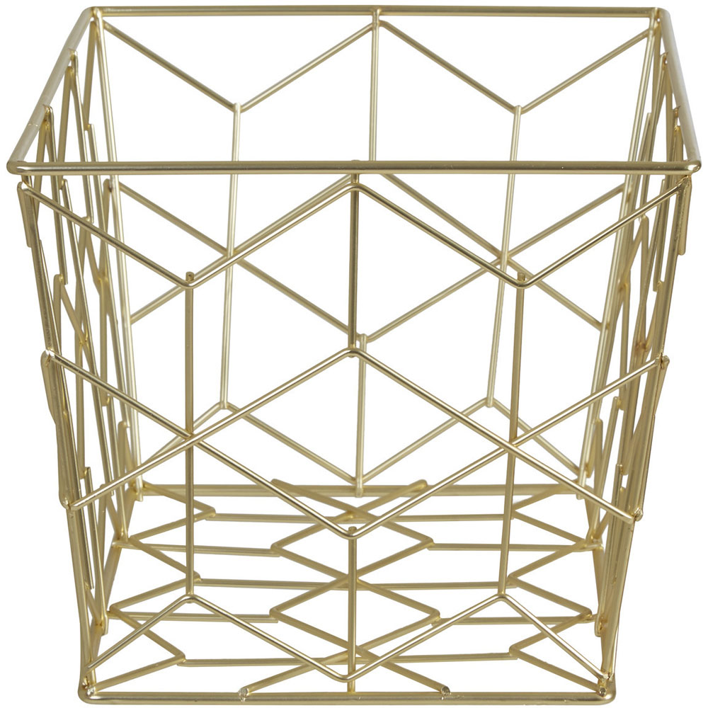 Premier Housewares Vertex Contour Matte Gold Storage Basket Image 3