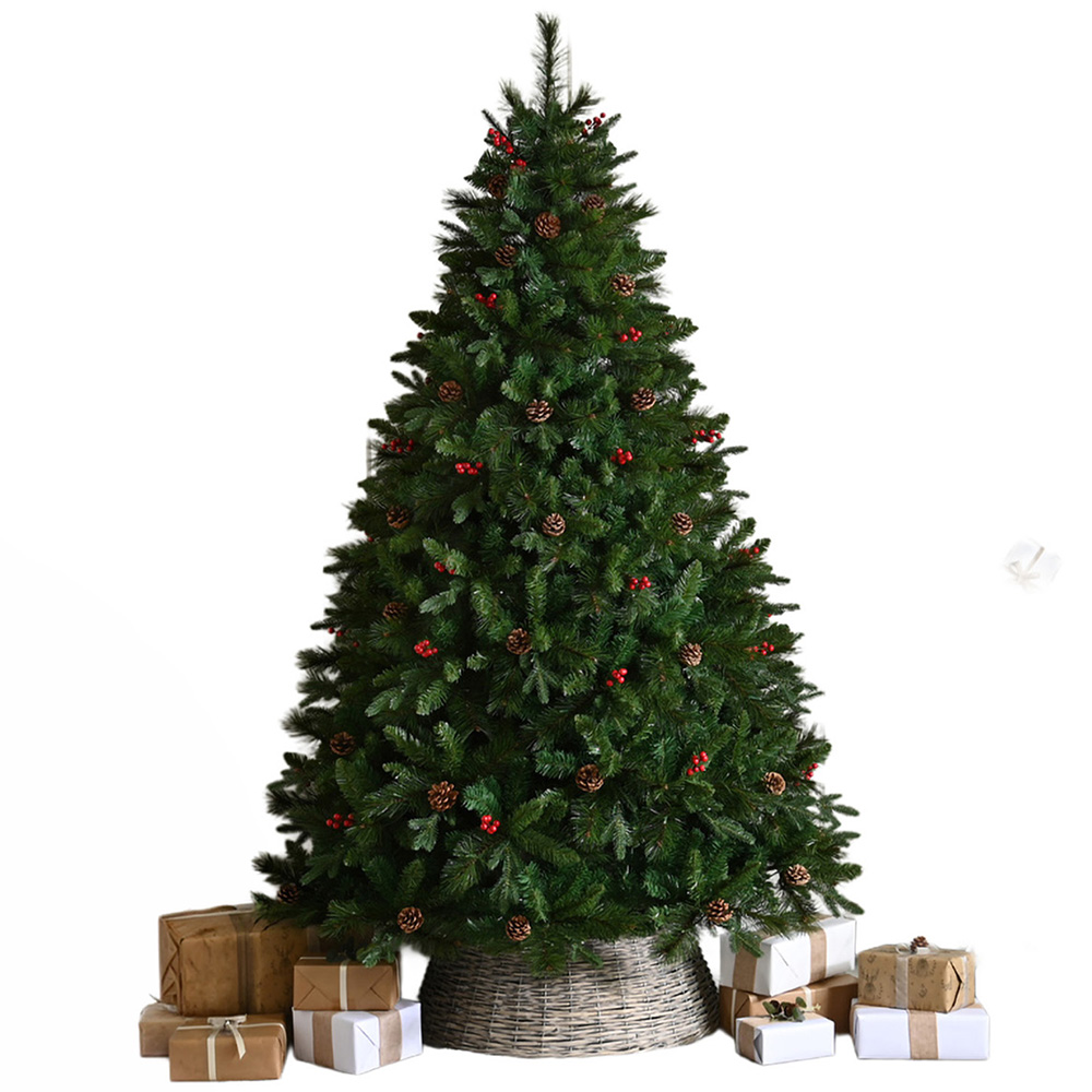 Festive Ben Nevis Berries and Pinecones Artificial Christmas Tree with Metal Base 6ft Image 1