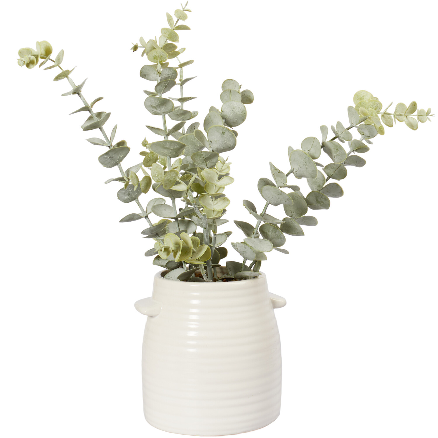 Eucalyptus Artificial Plant in White Ceramic Pot Image 1