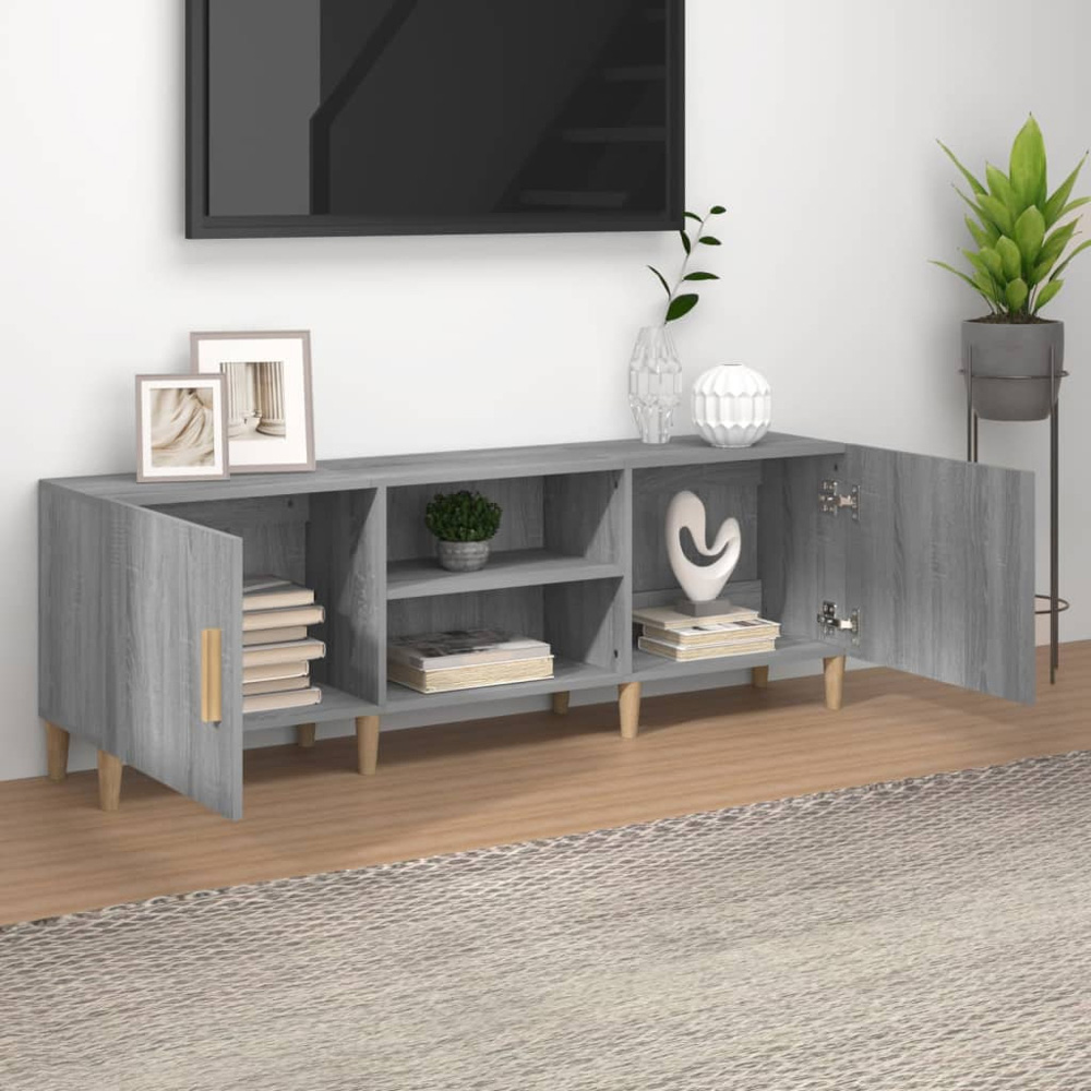 vidaXL 2 Door 2 Shelf Grey Sonoma TV Cabinet Image 7