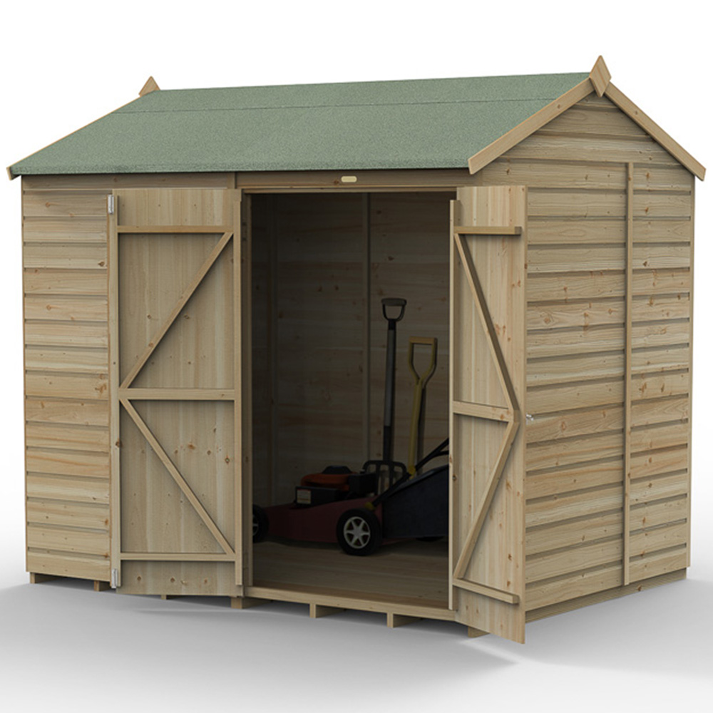 Forest Garden Beckwood 8 x 6ft Double Door Reverse Apex Shed Image 3