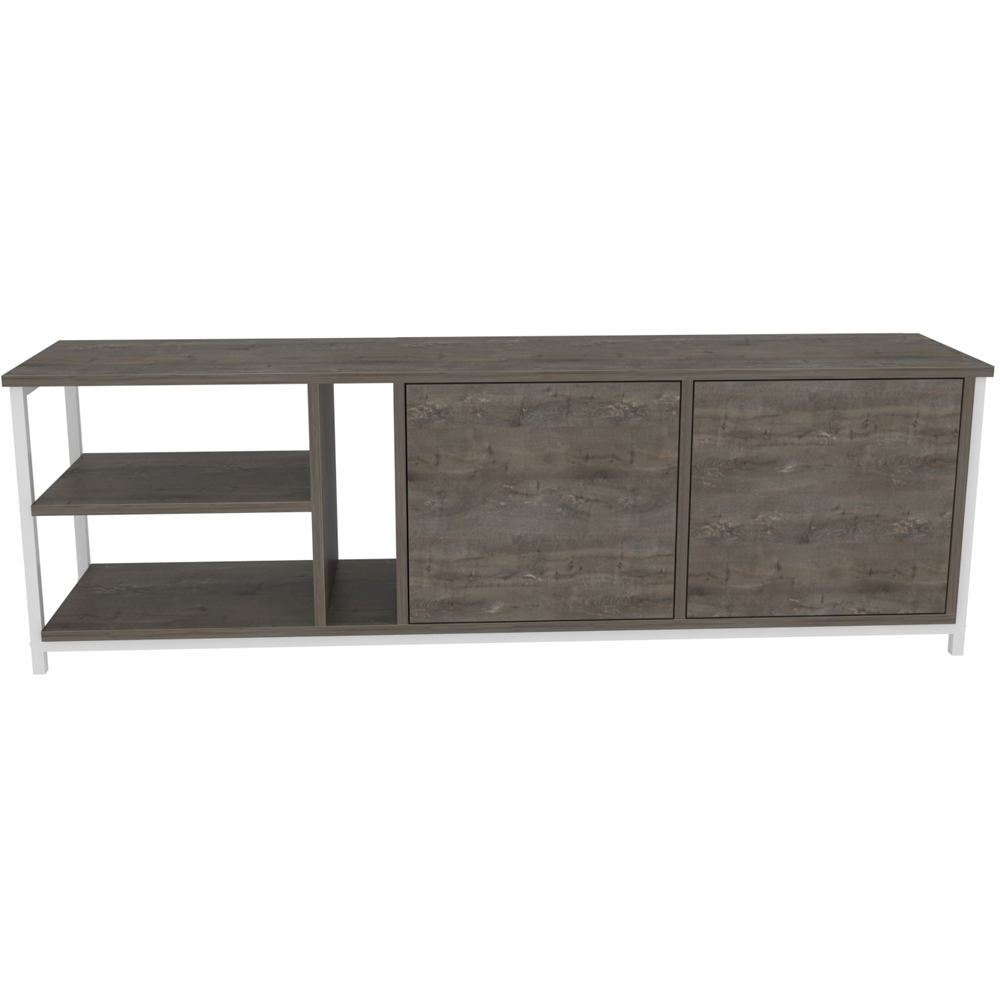 Decorotika Primrose 2 Door 3 Shelf White Wenge TV Stand for 72 inch TV Image 2