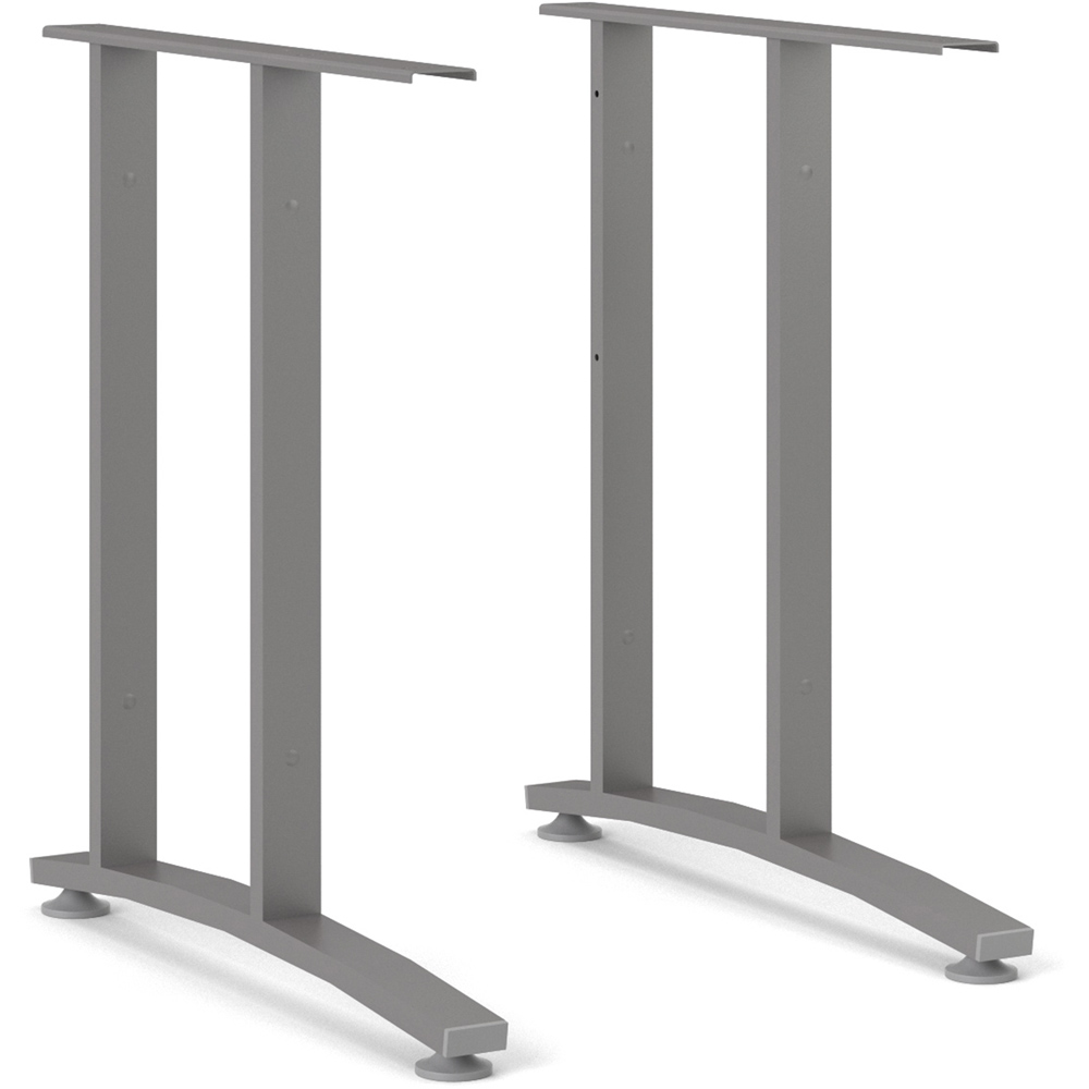 Florence Wooden and Steel 120cm Desk White and Silver Grey Image 6