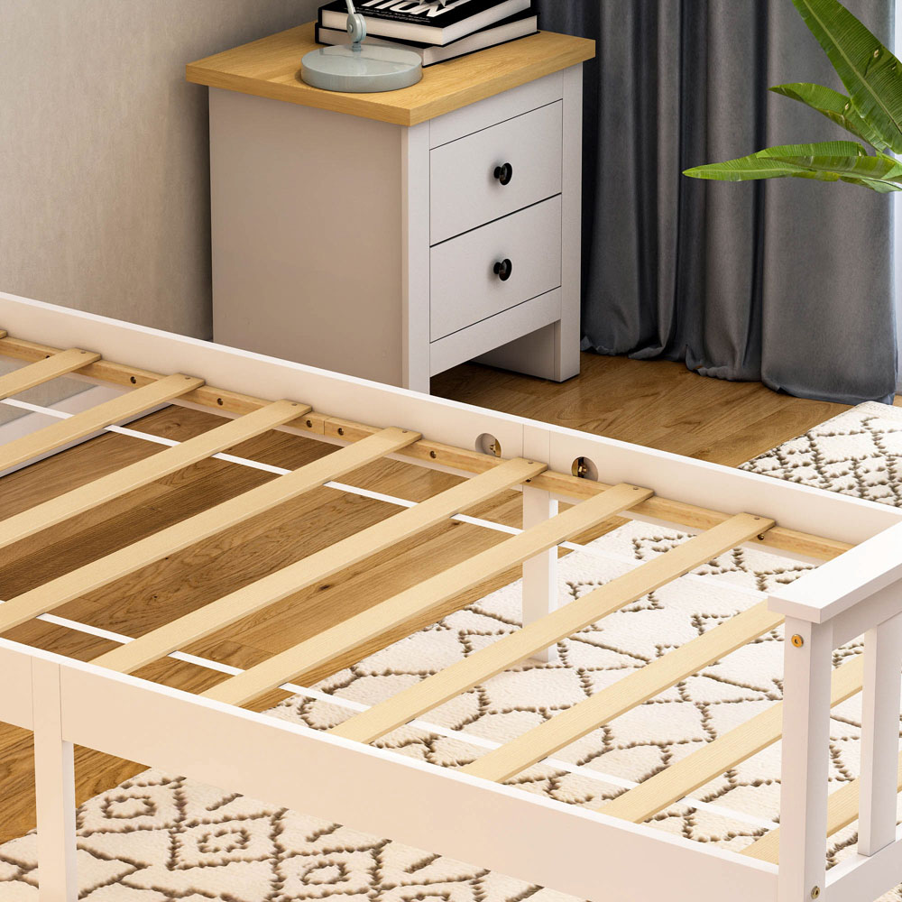 Vida Designs Milan Single White High Foot Wooden Bed Frame Image 3