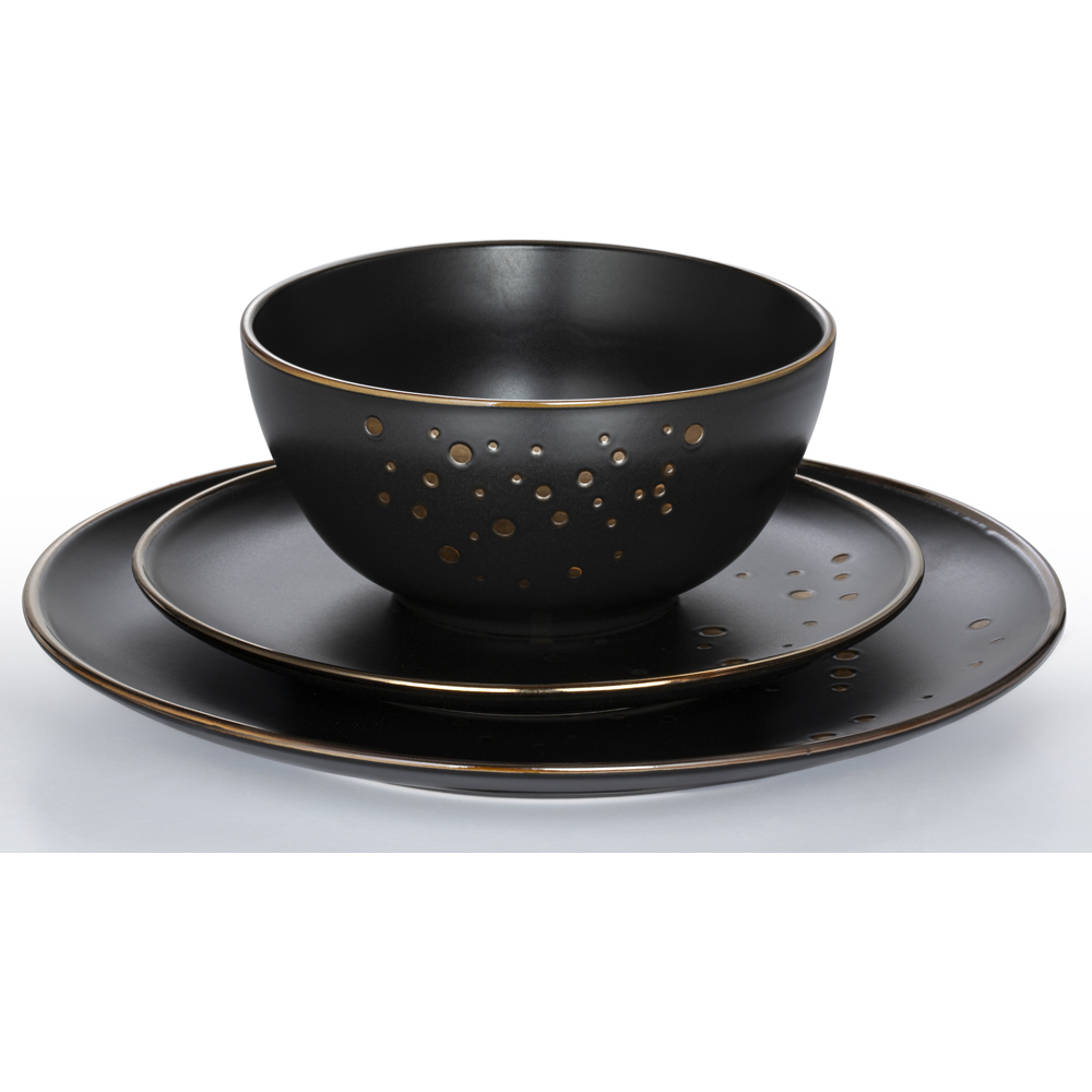 Waterside Ebony and Gold 12 Piece Dinner Set Image 3
