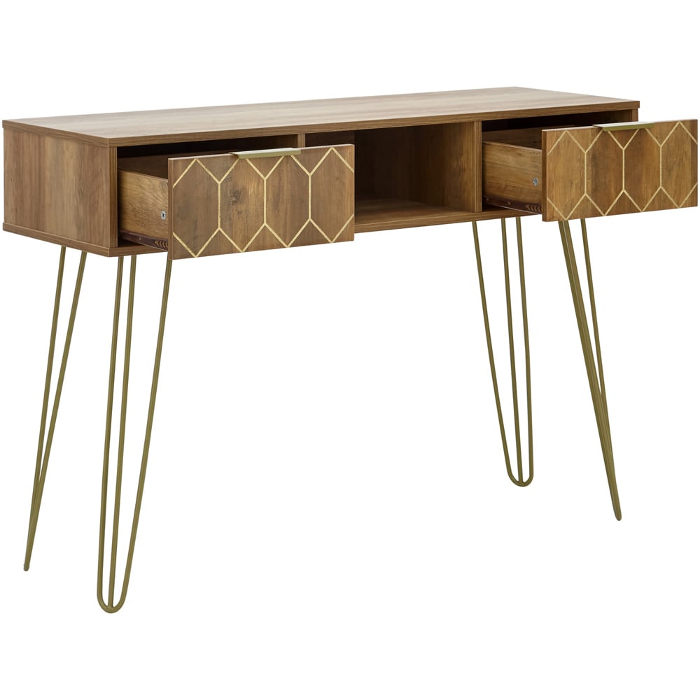 GFW Orleans 2 Drawer Mango Yellow Console Desk Image 5