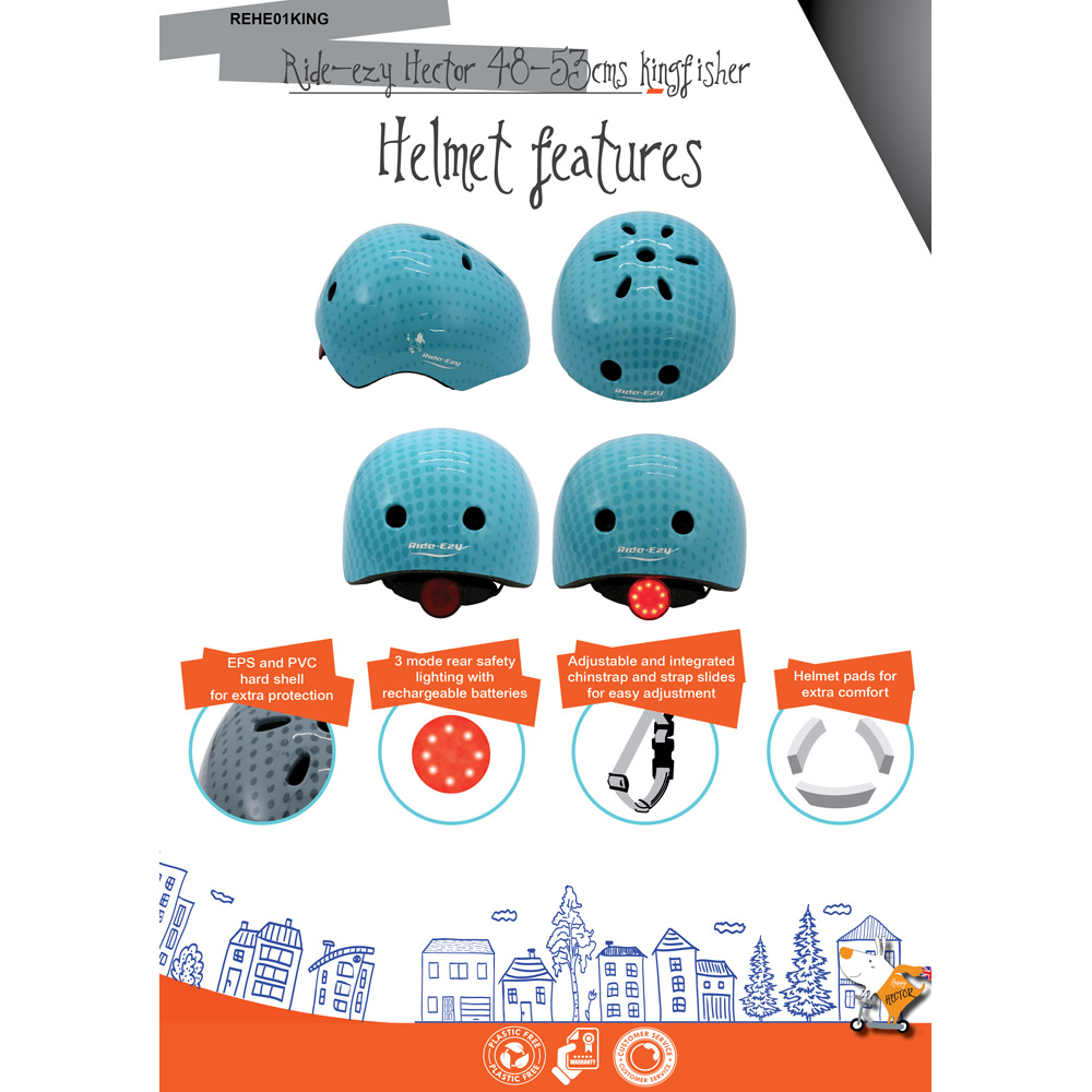 Ride-Ezy Hector Kingfisher Kids LED Helmet Image 8