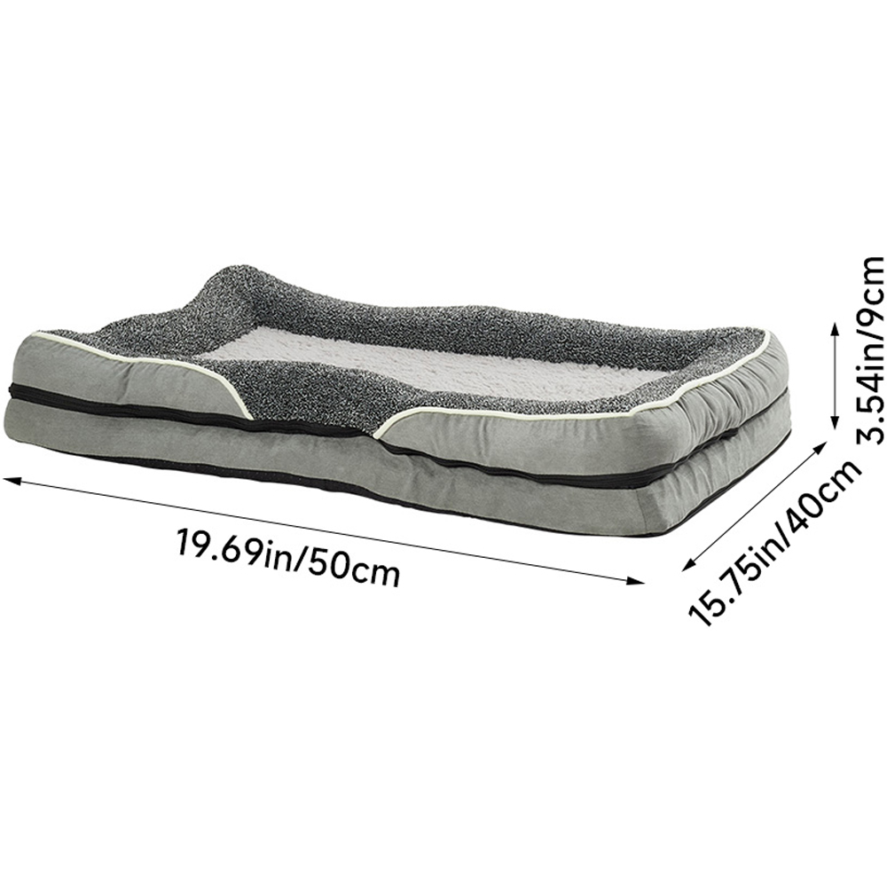 H&O Direct 50cm Light Grey Warm Cushioned Plush Pet Bed Image 5
