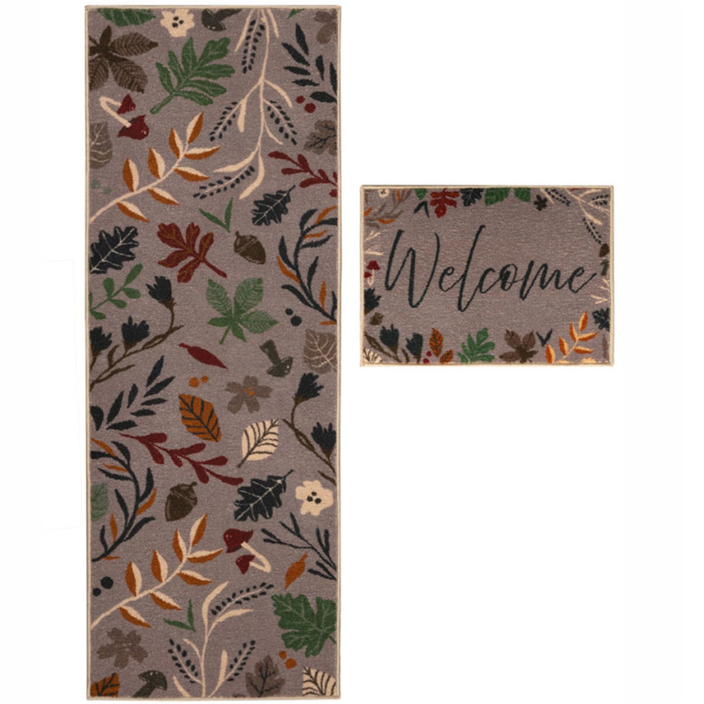 Melrose Autumn Leaf Design Runner and Mat Set Image 1