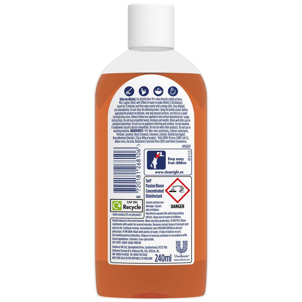 Surf Passion Bloom Concentrated Disinfectant 240ml Image 3