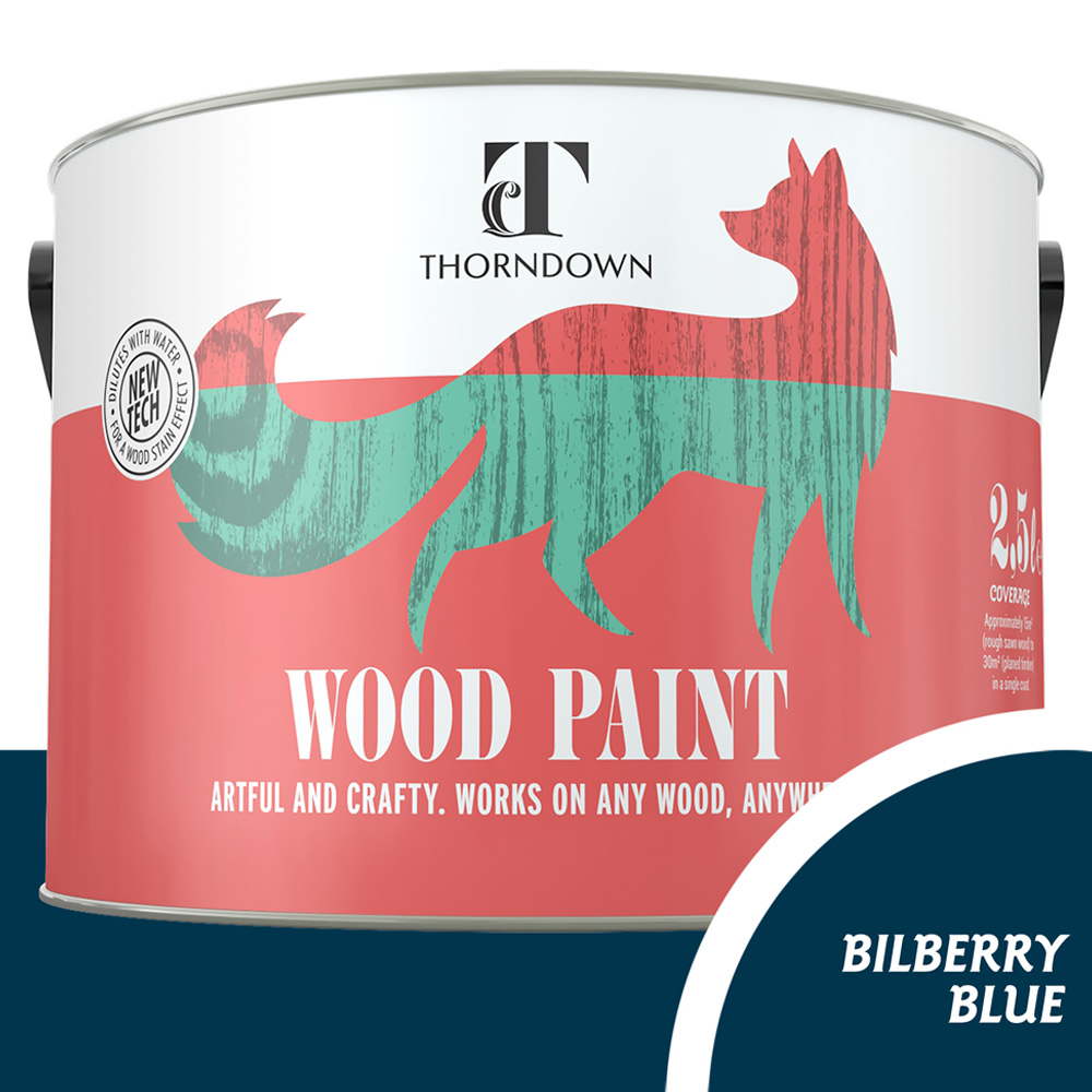 Thorndown Bilberry Blue Satin Wood Paint 2.5L Image 3