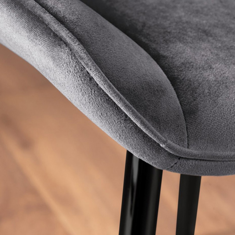 Furniturebox Fira Cesano Wood Effect 6 Seater Round Dining Set Brown Grey and Black Image 7