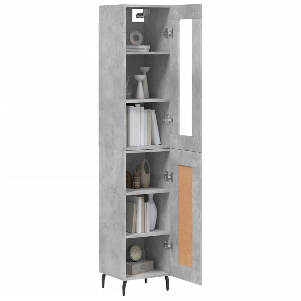vidaXL 2 Door Concrete Grey Highboard Image 3