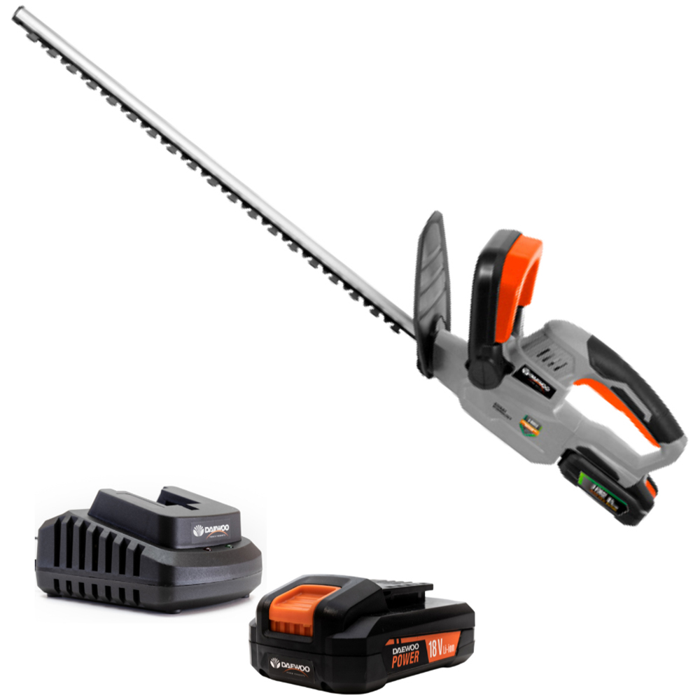 Daewoo U-Force 18V Cordless Hedge Trimmer with 1 x 2.0Ah Battery Charger Image 1