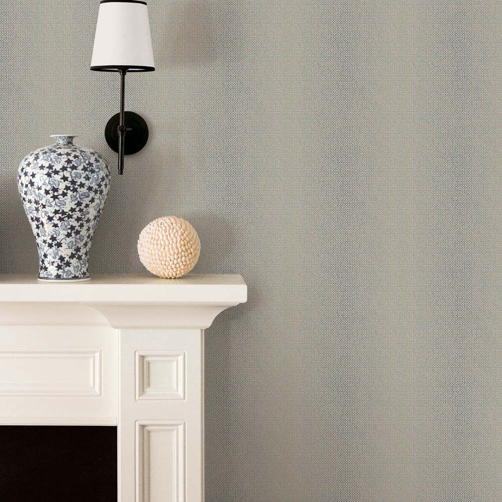 Galerie Nordic Elements Weave Textured Blue Wallpaper Image 2