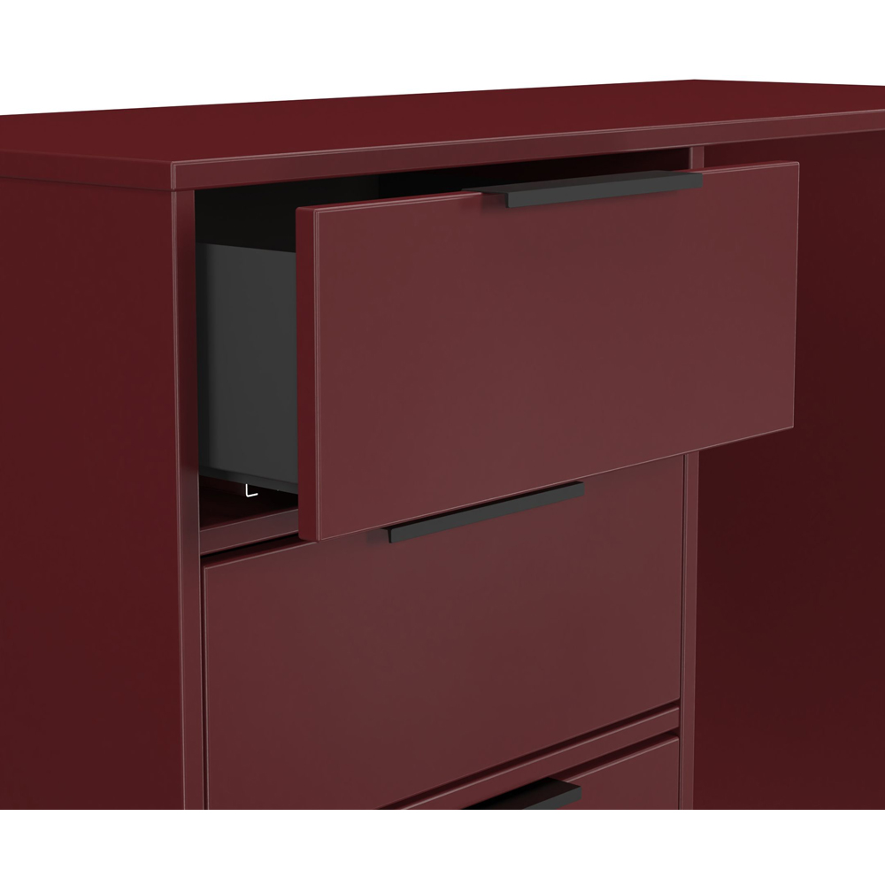 Crowndale Hong Kong 4 Drawer Red Matt Vanity Dressing Table Ready Assembled Image 6