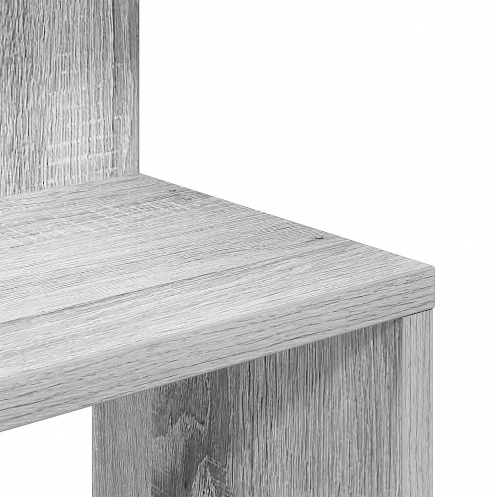 vidaXL 5 Shelf Grey Sonoma Floating Corner Wall Shelf Image 6