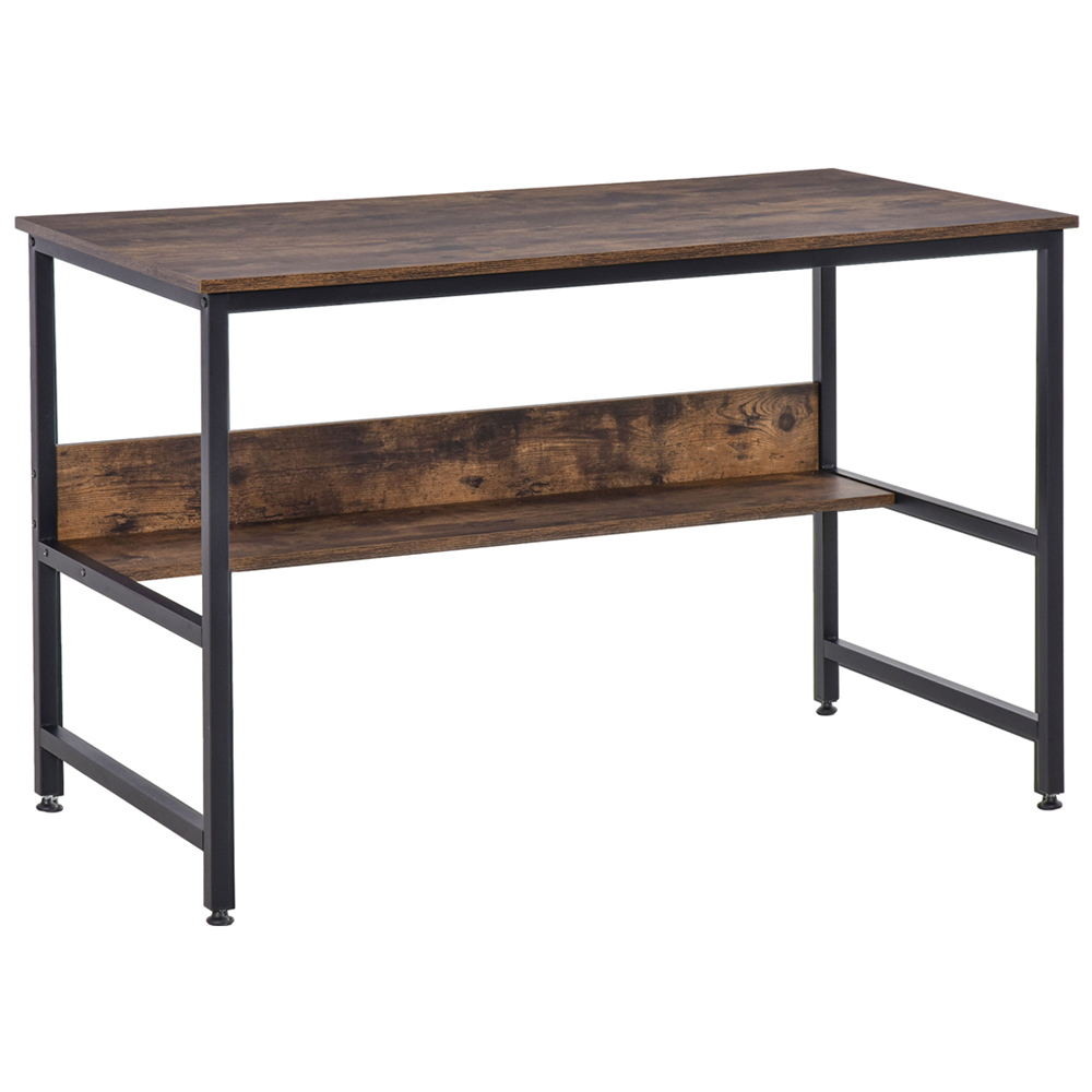 Portland Adjustable Study Metal Desk Brown and Black Image 2