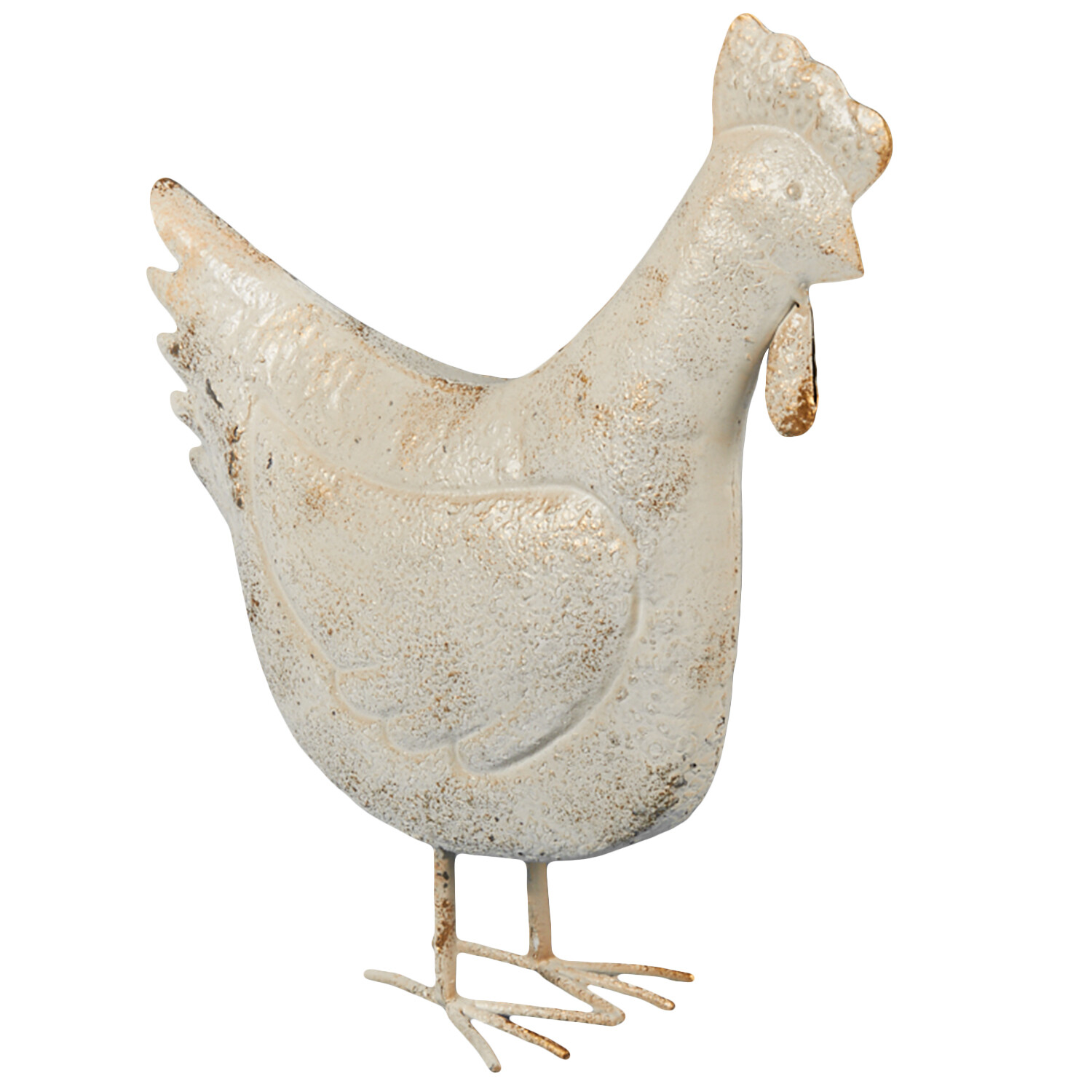 Metal Chicken Ornament - White Image 2