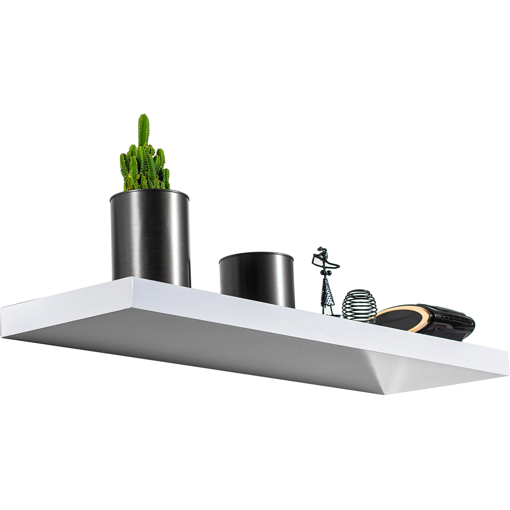 Innoteck 60cm High Gloss White Floating Shelf Image 2