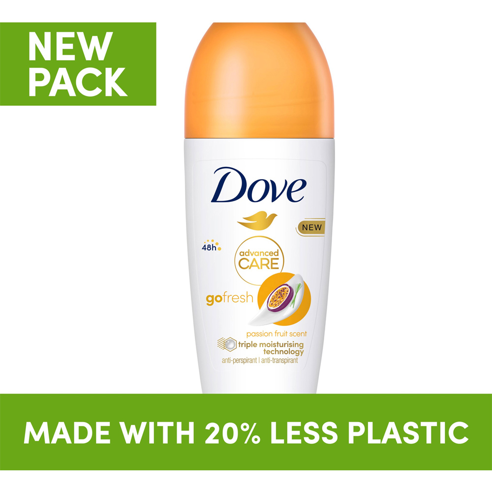 Dove Advanced Care Go Fresh Passion Fruit Scent Anti-Perspirant Deodorant Roll On 50ml Image 4